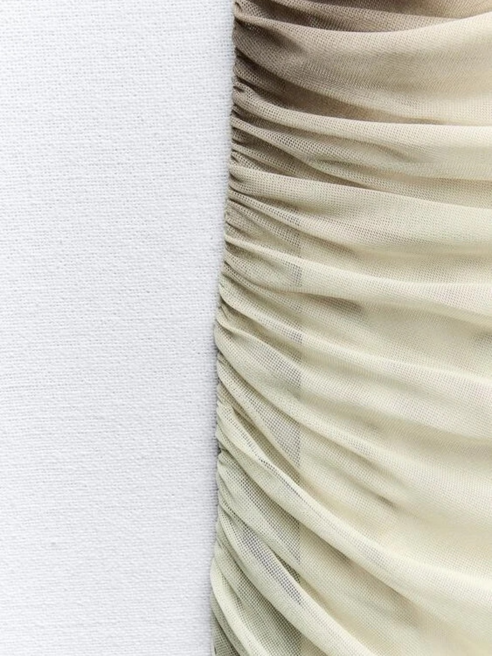 Zara Sleeveless Draped Maxi Dress in Cream and Taupe - Picture 4 of 11